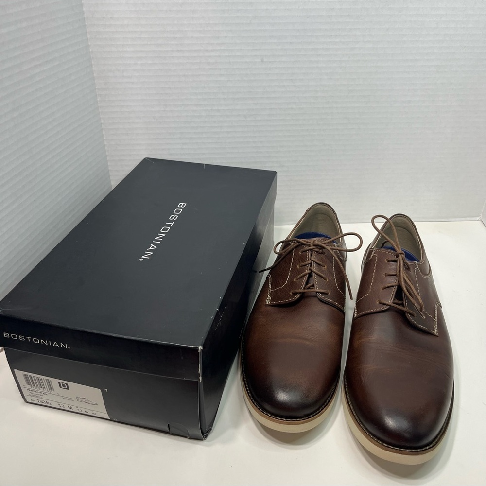 BOSTONIAN Pariden Plain tan leather lace up shoes men’s size 13 NWT
